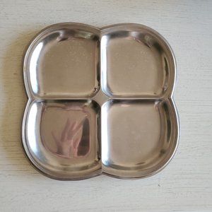Gabis Sweden Vintage Mid-Century Stainless Steel "Clover" Serving Tray